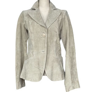 Mark Alan cream white suede leather jacket women's size M/L